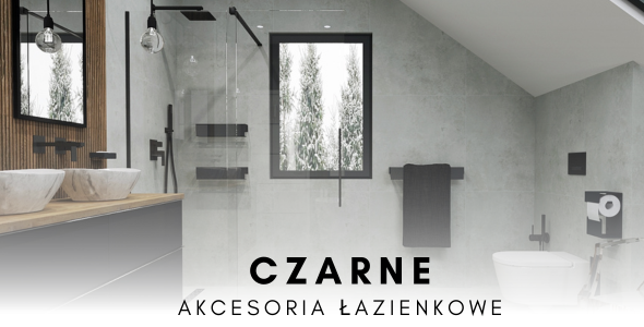 czarne akcesoria łazienkowe