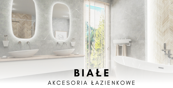 Białe akcesoria łazienkowe